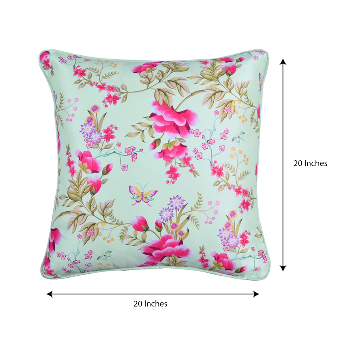 Floral Printed Throw Pillow Covers - 20 x 20 Inches