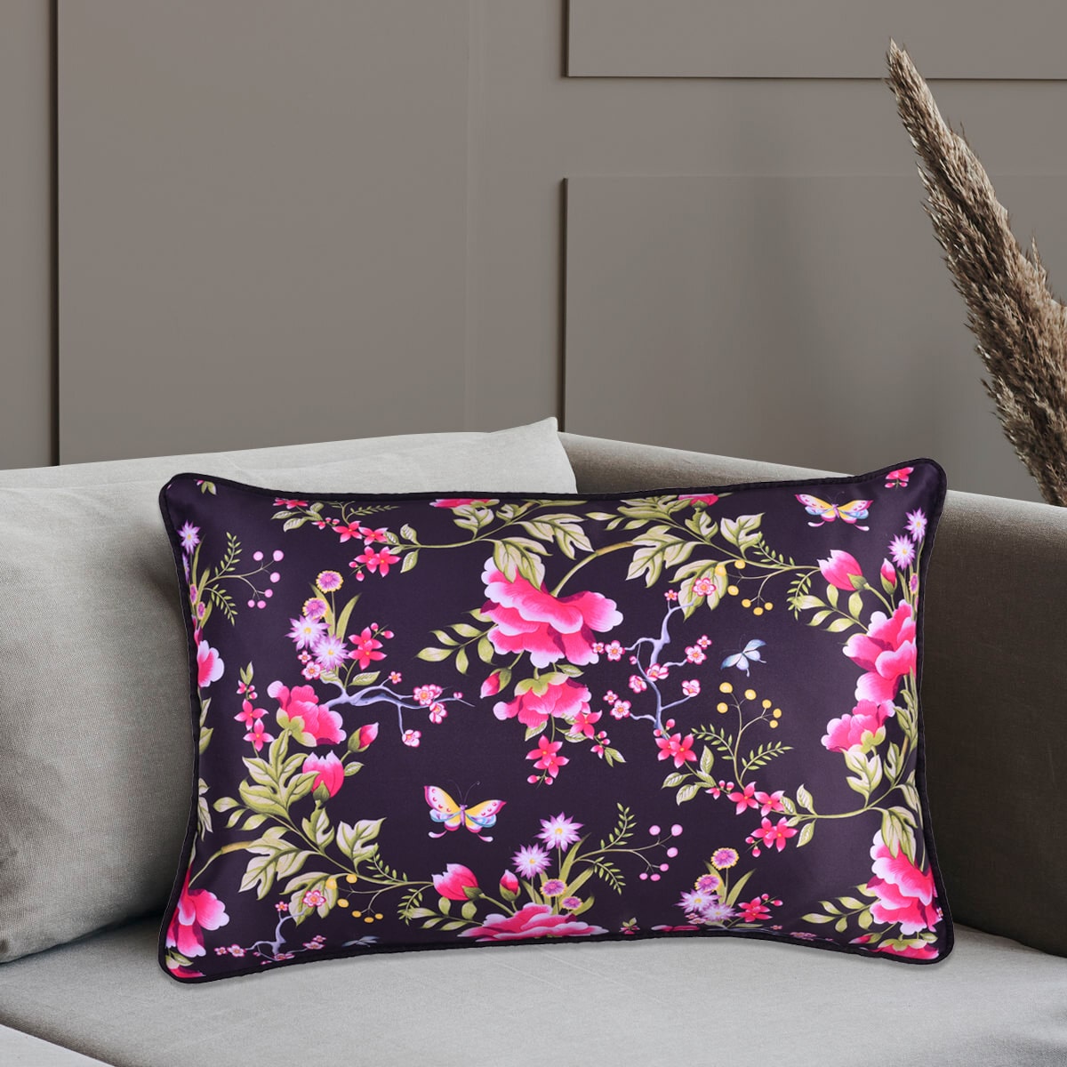 Floral Printed Throw Pillow Covers - 14 x 20 Inches