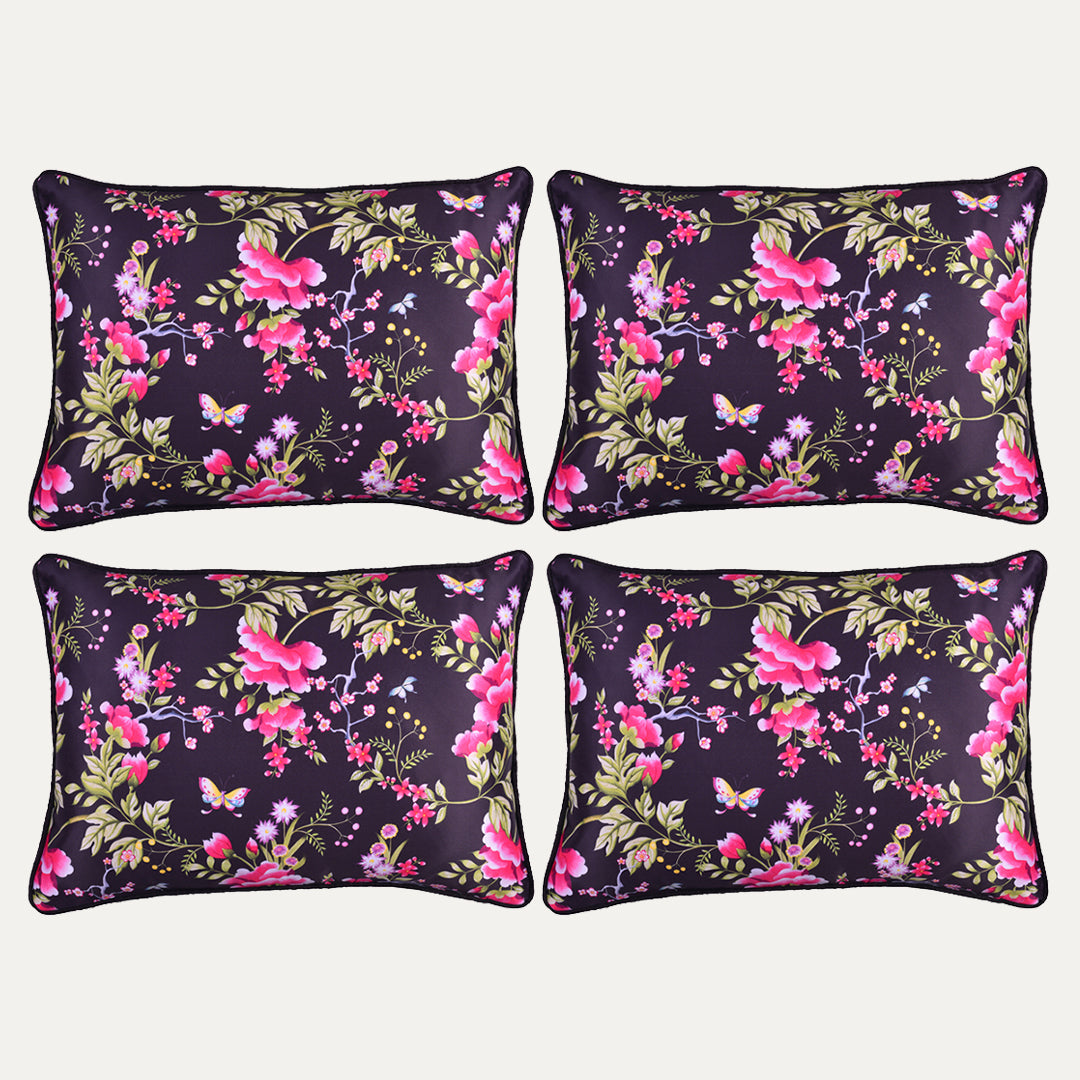 Floral Printed Throw Pillow Covers - 14 x 20 Inches
