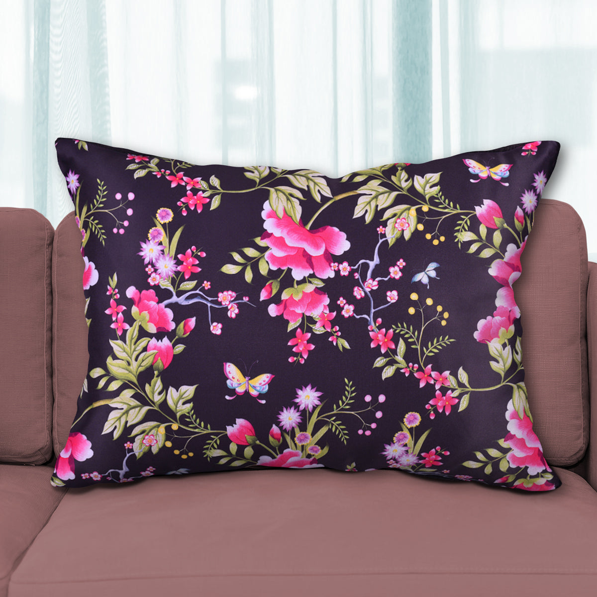 Floral Printed Throw Pillow Covers - 14 x 20 Inches