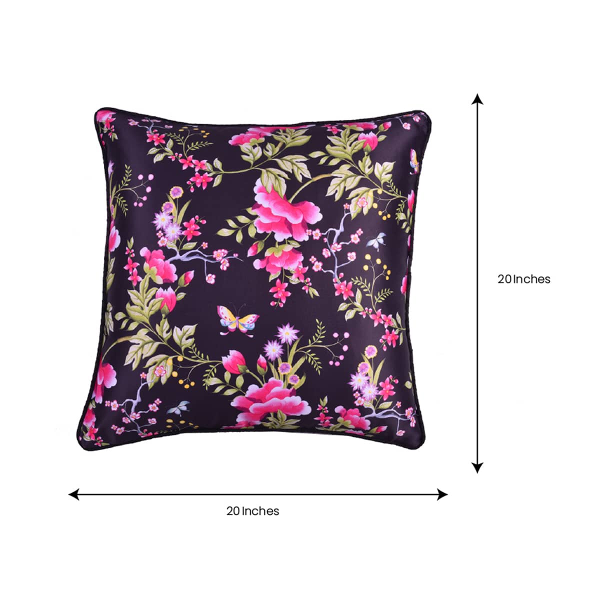 Floral Printed Throw Pillow Covers - 20 x 20 Inches
