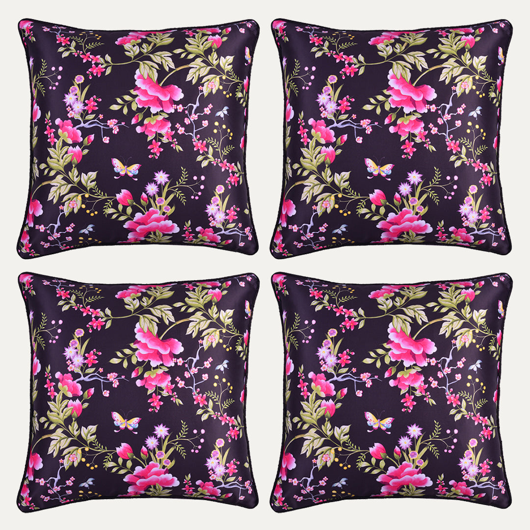 Floral Printed Throw Pillow Covers - 20 x 20 Inches