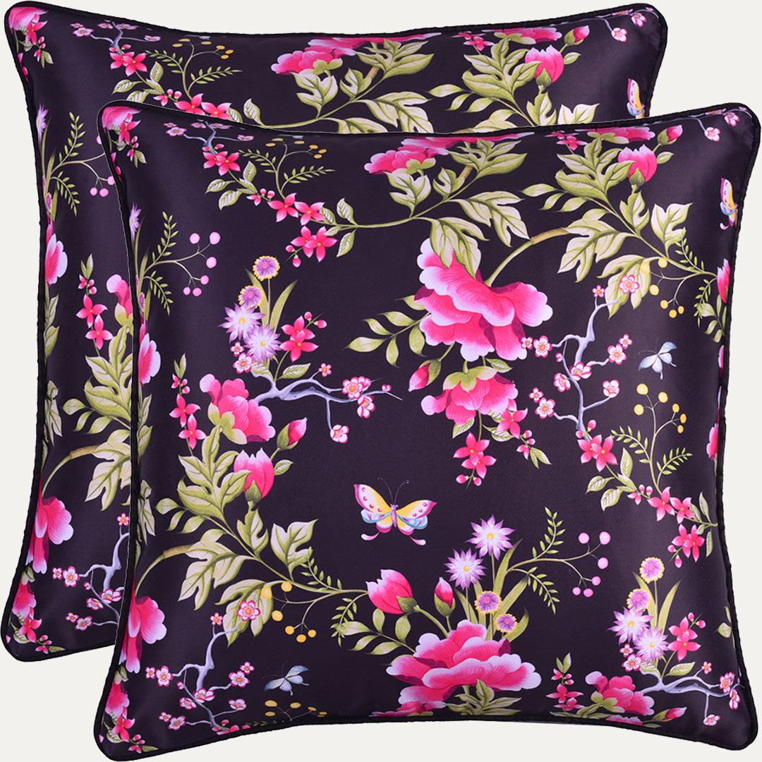 Floral Printed Throw Pillow Covers - 20 x 20 Inches