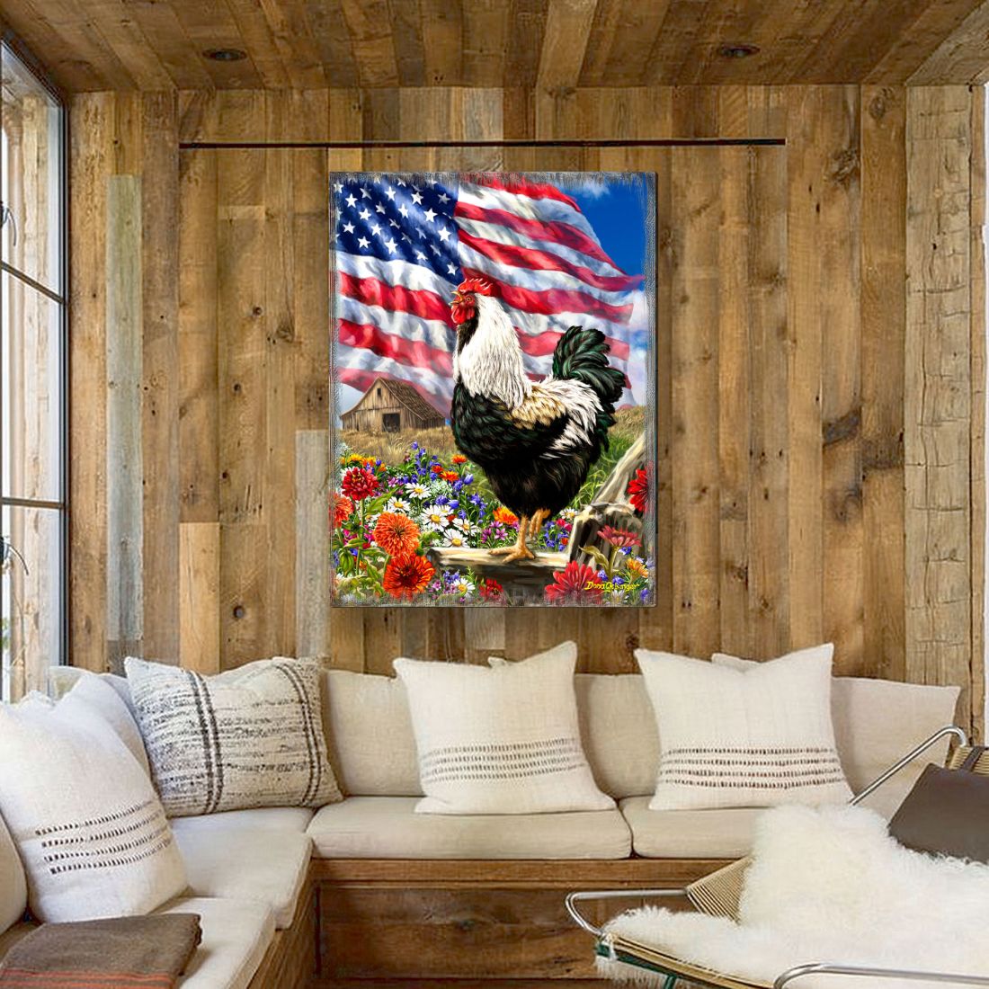 Morning in America Art Wooden Wall Art by D. Gelsinger - American Patriotic Decor - 95680B-DG