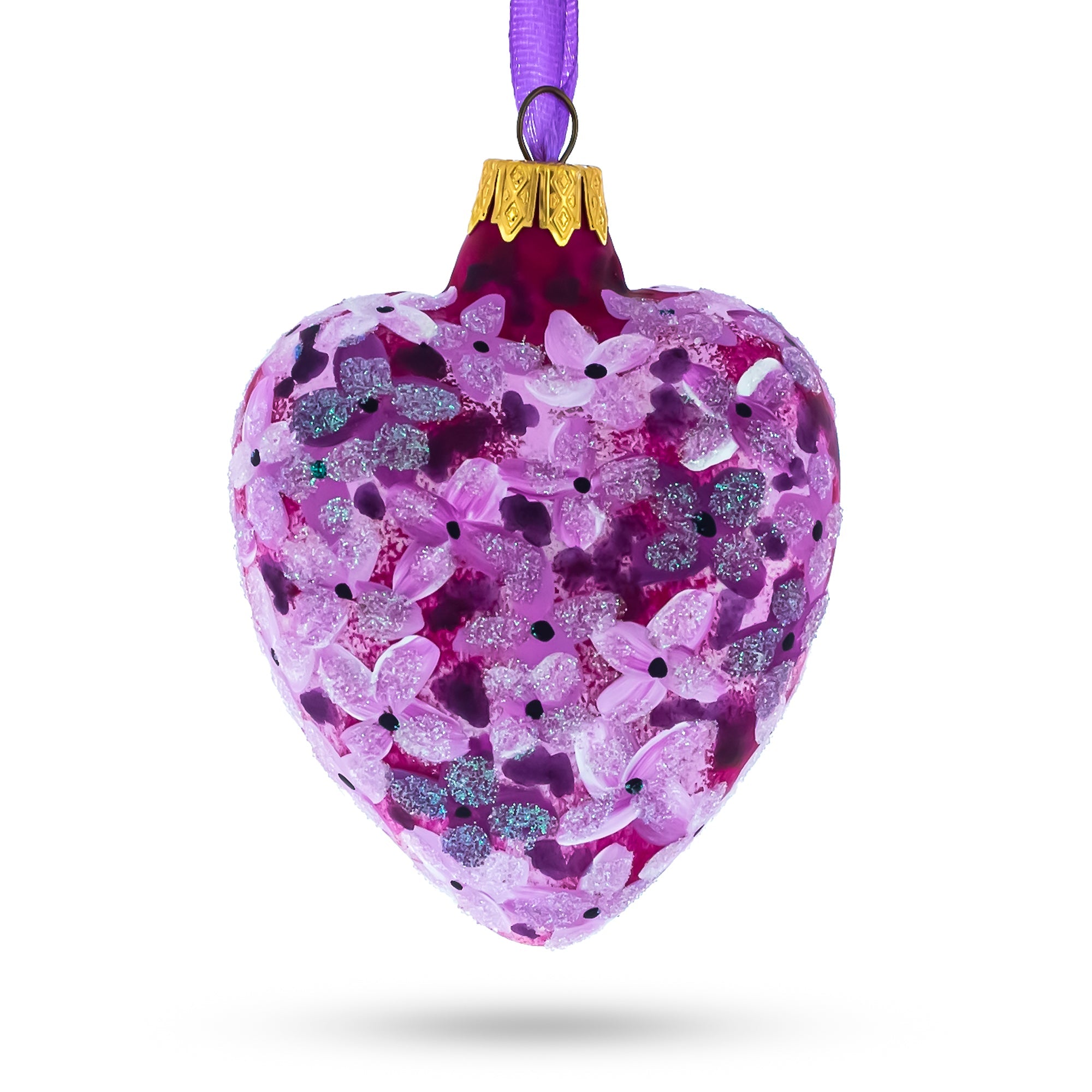 Grandma Always in My Heart Glass Heart Christmas Ornament