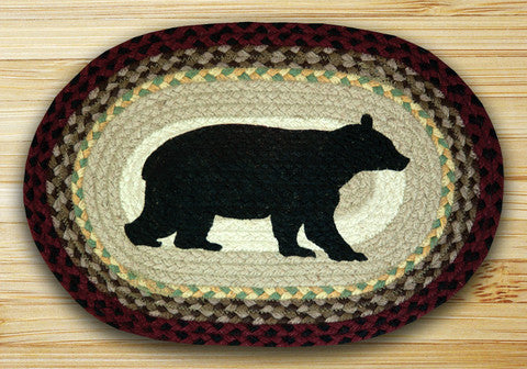 Earth Rugs 48395CB Oval Shaped Placemat Cabin Bear