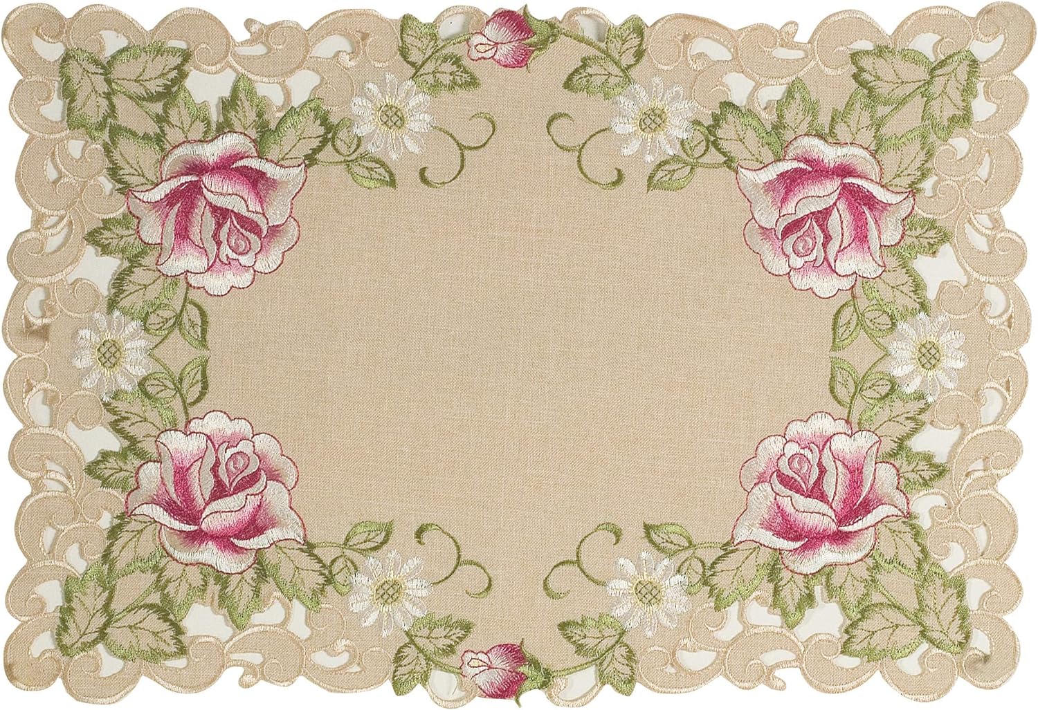 Beige Placemats – European Embroidery, Set of 6