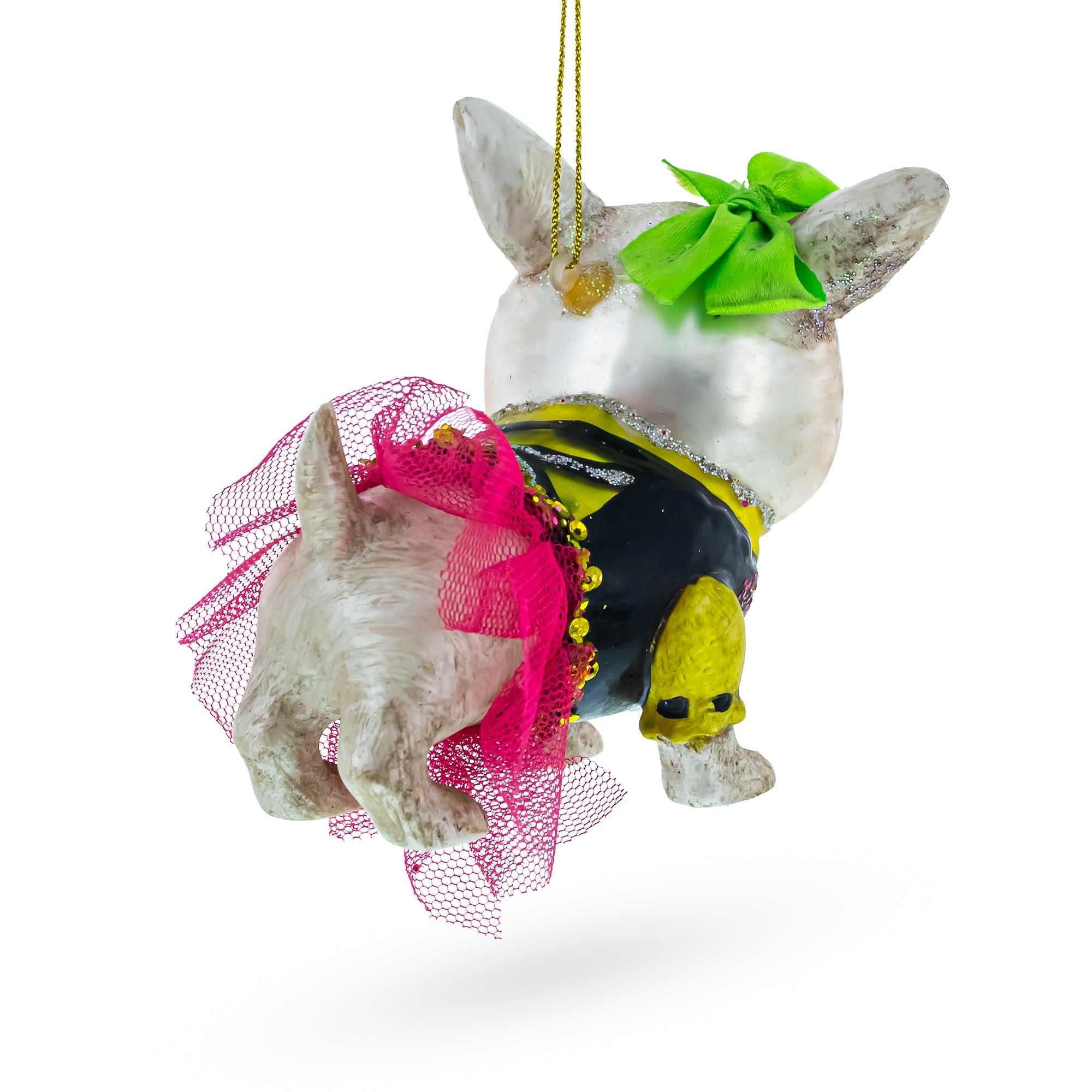 Pitbull Glass Christmas Ornament