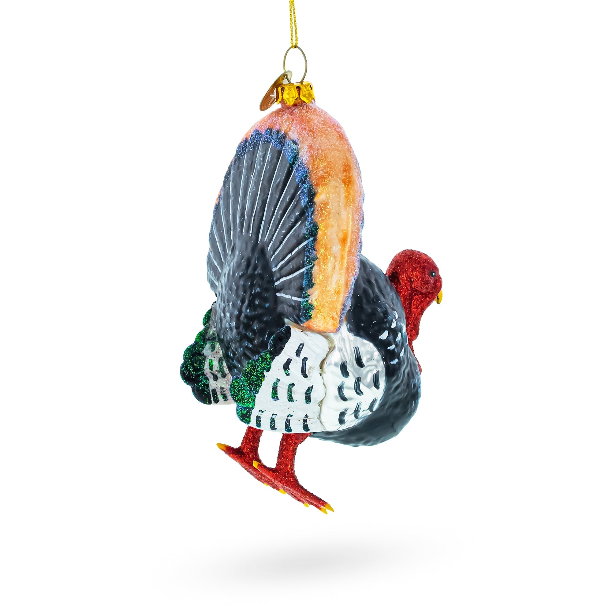 Gobbler Turkey Glass Christmas Ornament
