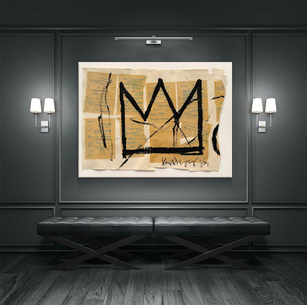 Crown Canvas Wall Art, Abstract Art, Modern Wall Art, Neo Expressionism
