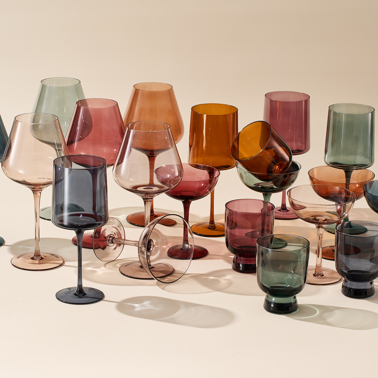 Tonal Stemless Wine Glassware, Set of 4