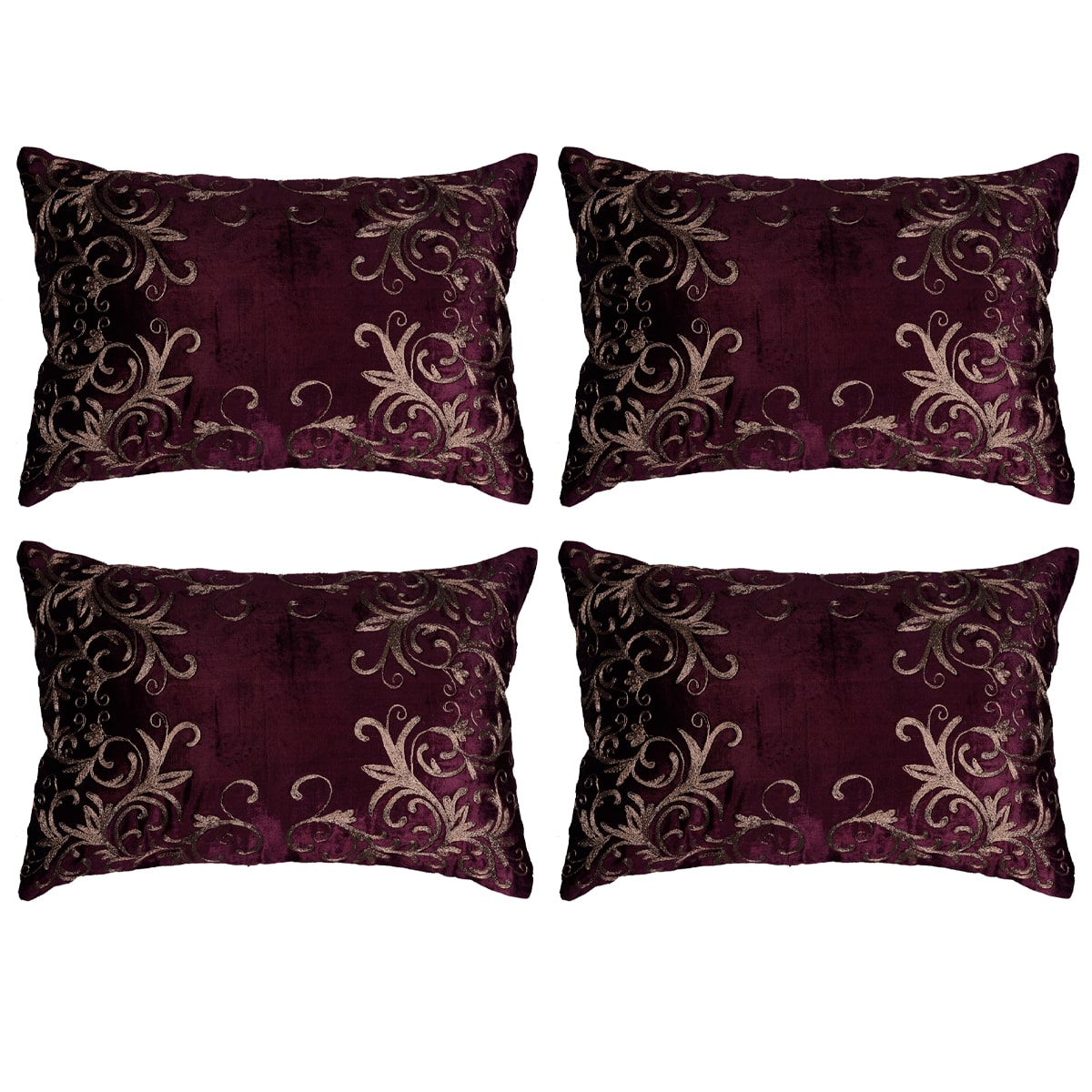 Maroon Throw Pillow Covers - 14 x 20 inches