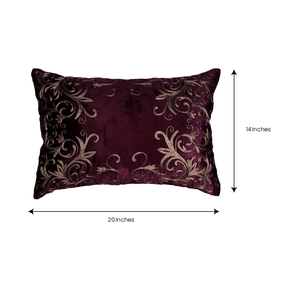 Maroon Throw Pillow Covers - 14 x 20 inches