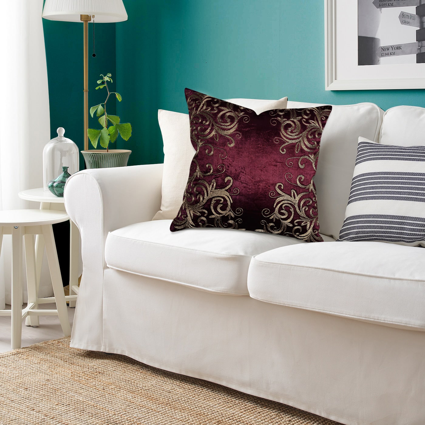 Maroon Throw Pillow Covers - 18 x 18 inches
