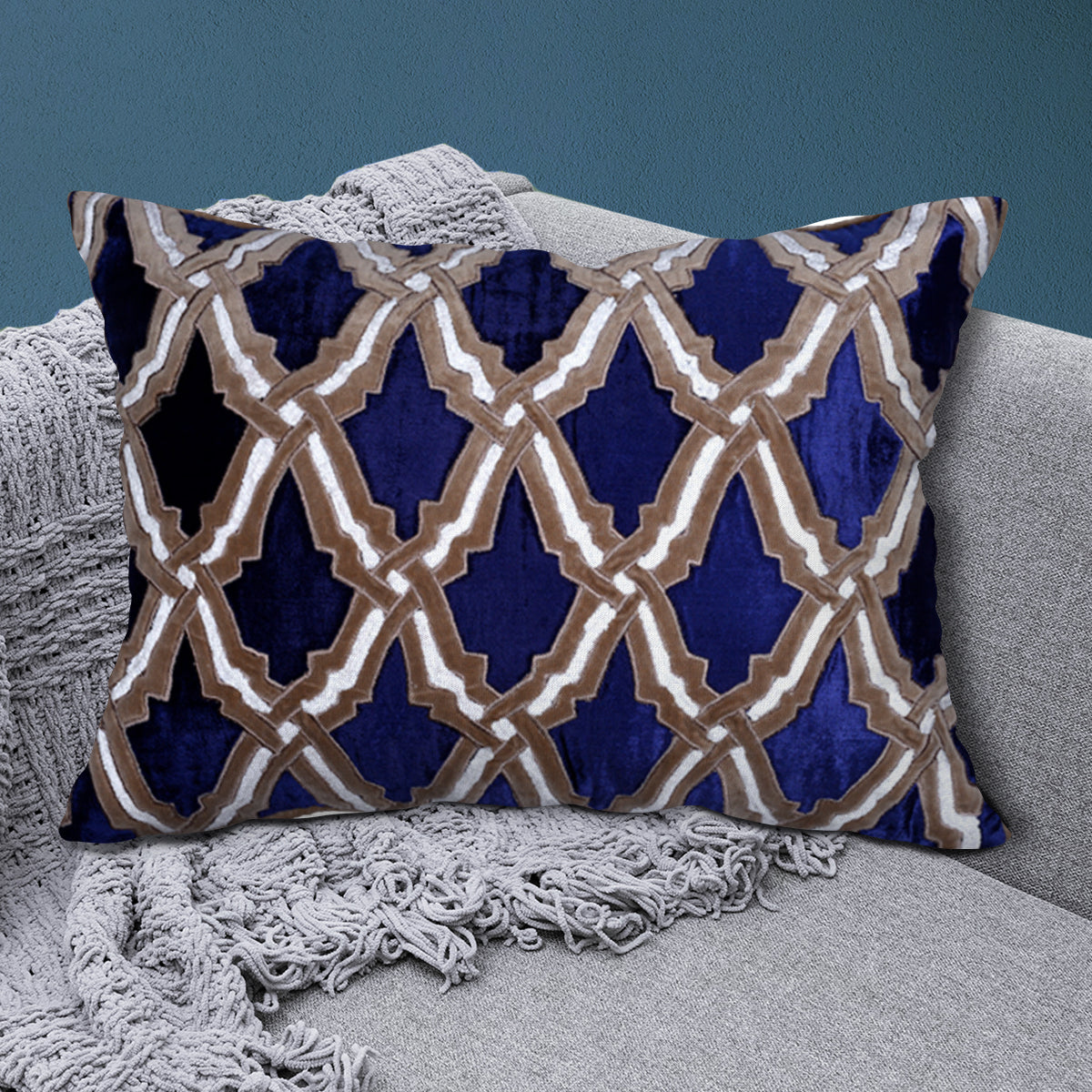 Navy Blue Throw Pillow Covers - 14 x 20 inches