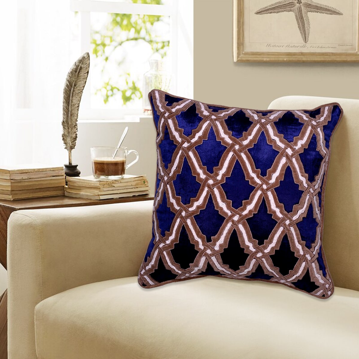 Navy Blue Throw Pillow Covers - Set of 2 and 4, 18 x 18 inches