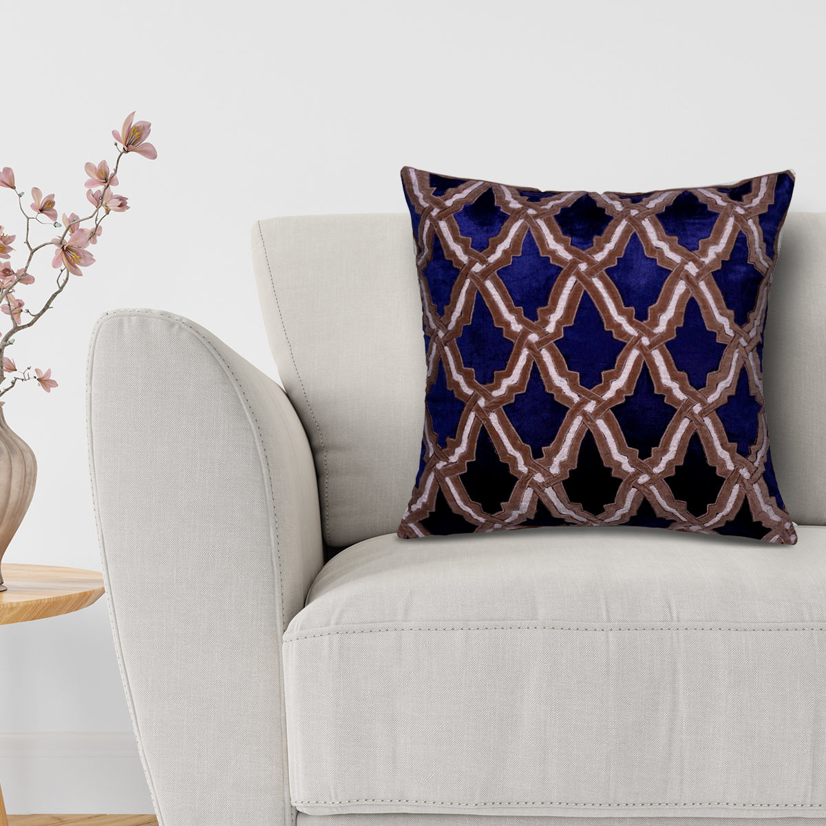 Navy Blue Throw Pillow Covers - Set of 2 and 4, 18 x 18 inches