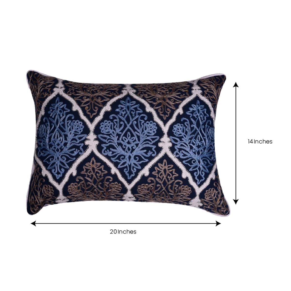 Blue and Brown Throw Pillow Covers - Set of 2 and 4, 14 x 20 inches