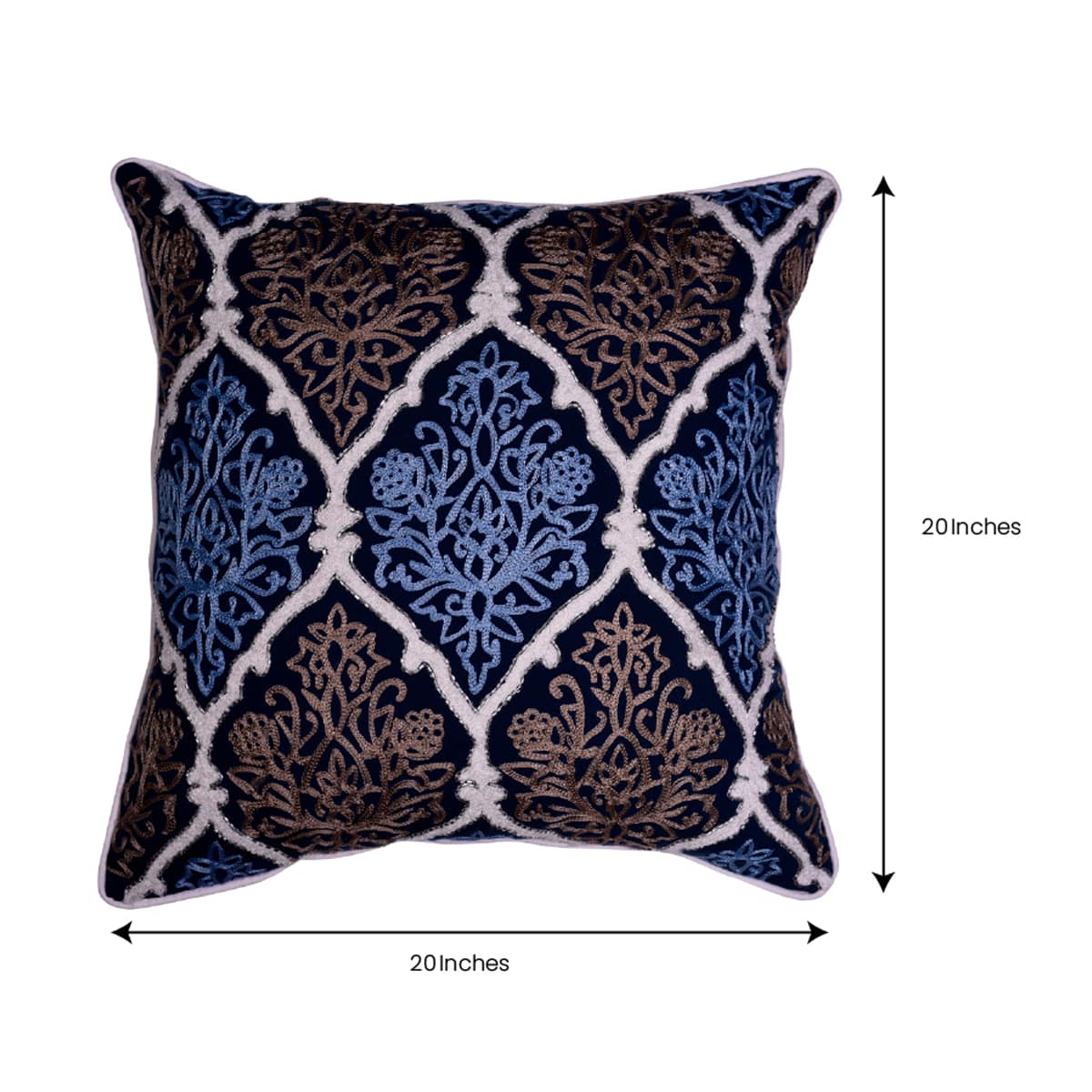 Blue and Brown Throw Pillow Covers - Set of 2 and 4, 18 x 18 inches