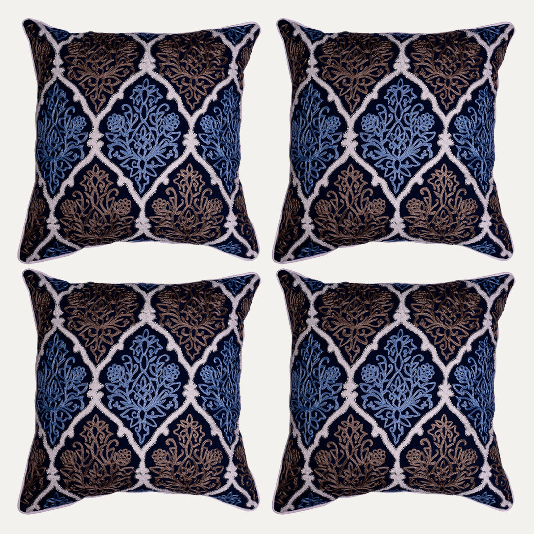 Blue and Brown Throw Pillow Covers - Set of 2 and 4, 18 x 18 inches