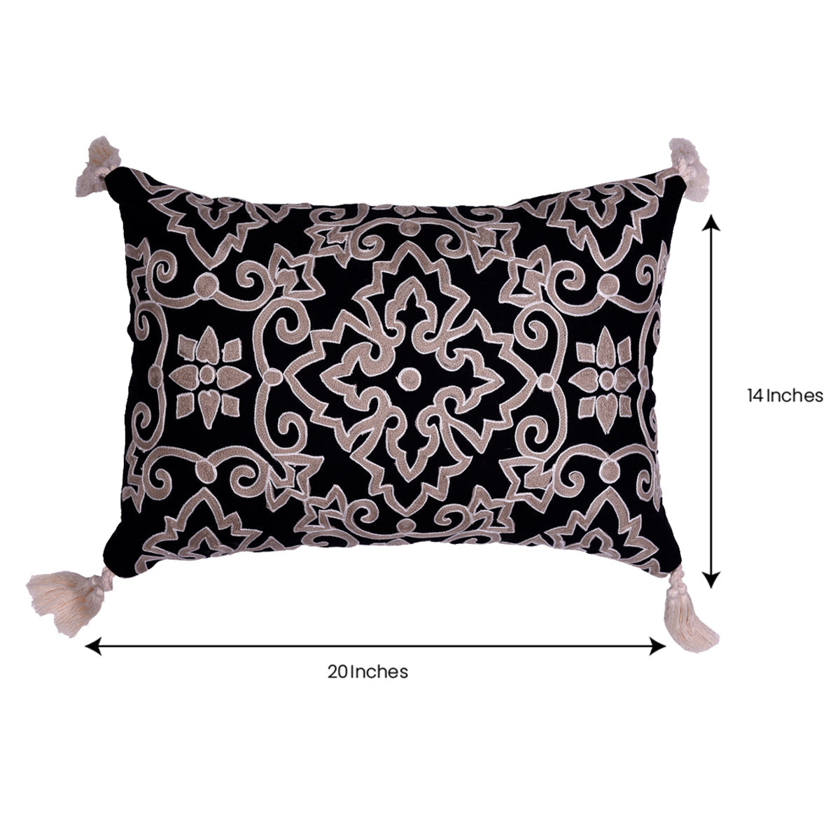 Black and Beige Throw Pillow Covers - Set of 2 and 4, 18 x 18 inches