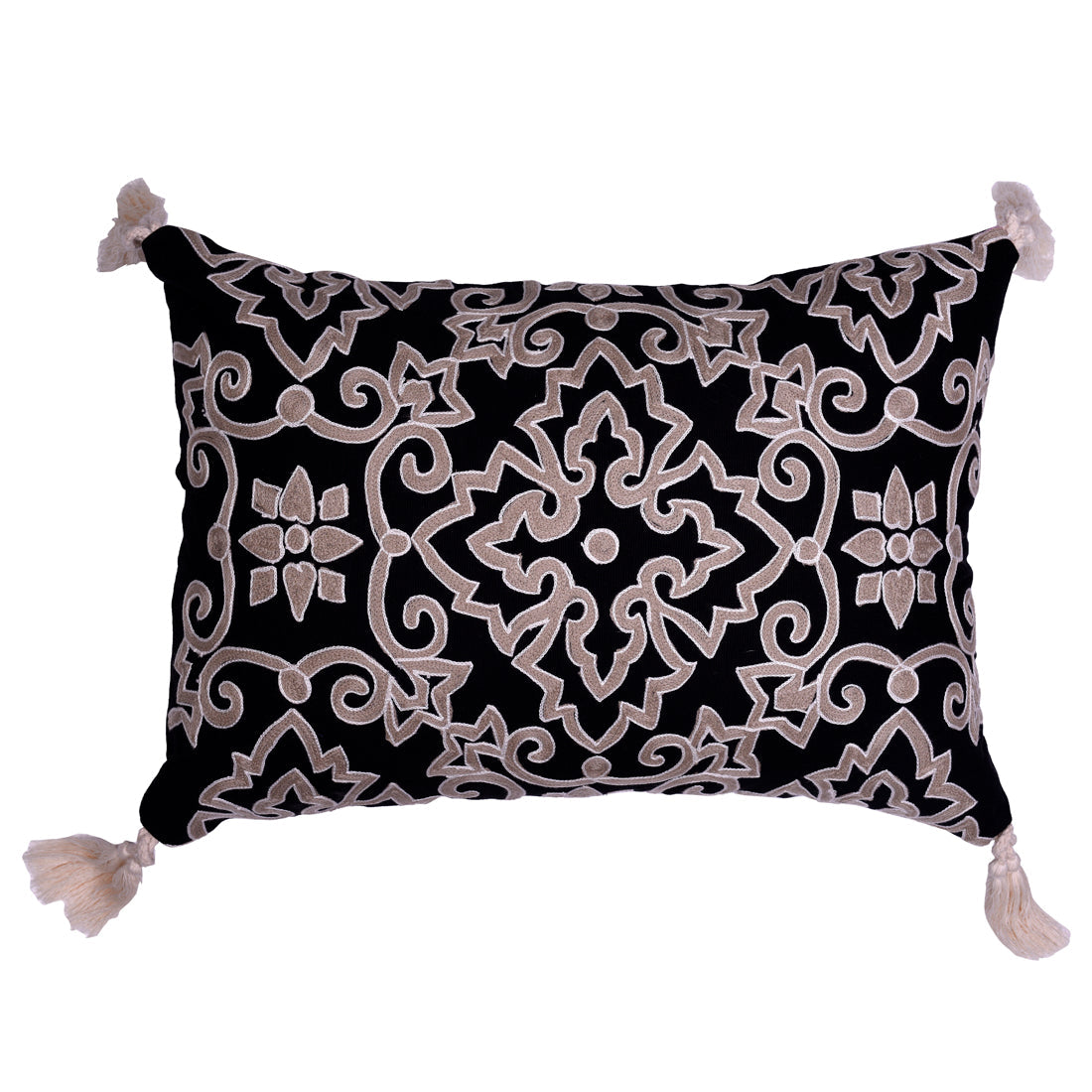 Black and Beige Throw Pillow Covers - Set of 2 and 4, 18 x 18 inches