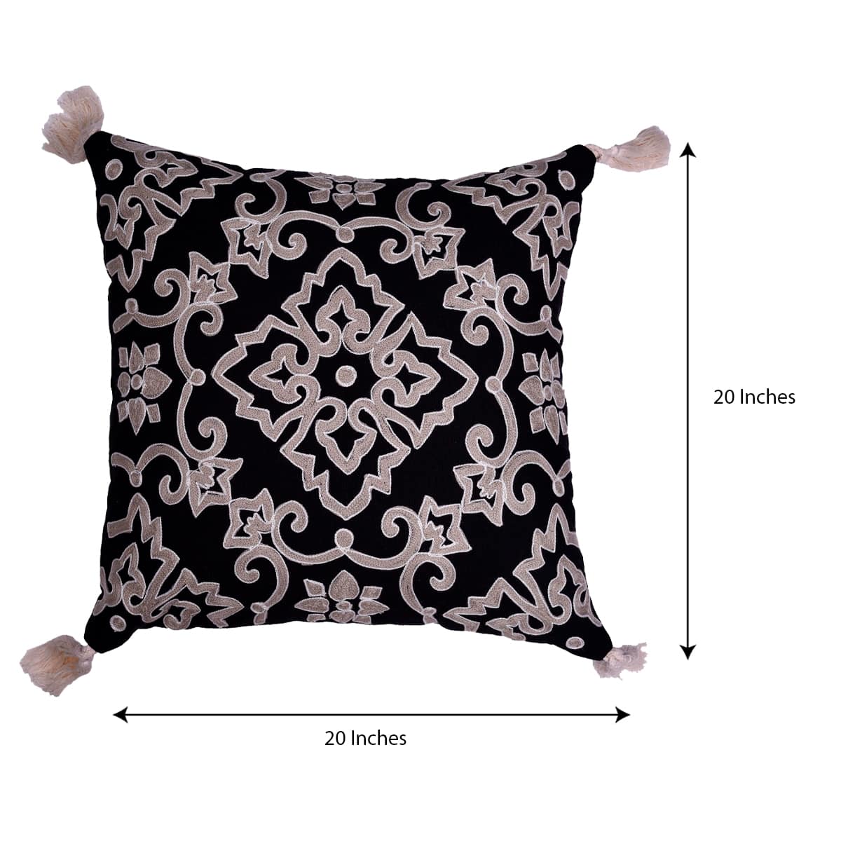 Black and Beige Throw Pillow Covers - Set of 2 and 4, 18 x 18 inches