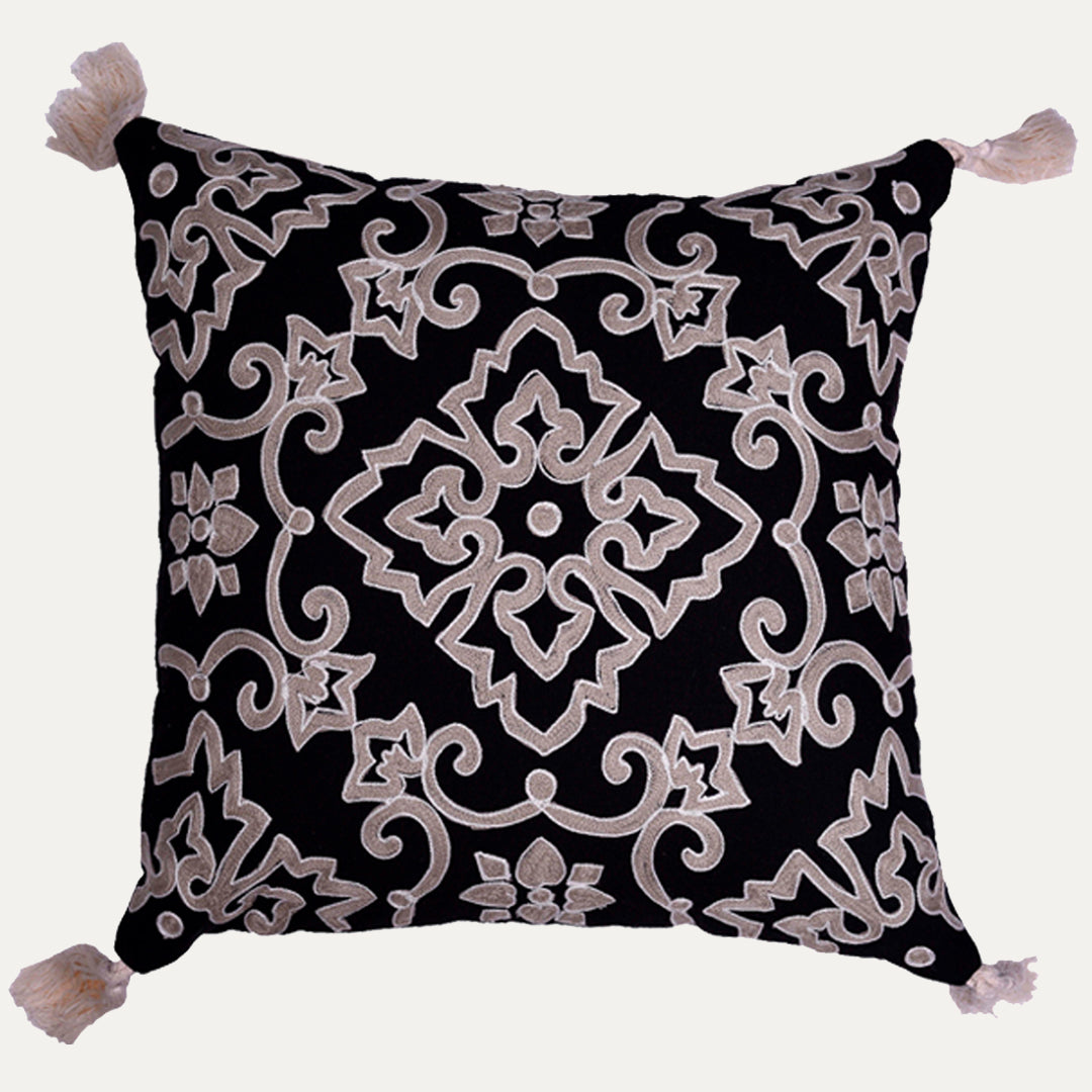 Black and Beige Throw Pillow Covers - Set of 2 and 4, 18 x 18 inches