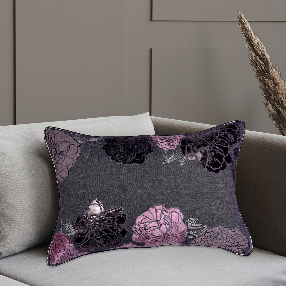 Gray Throw Pillow Covers - Set of 2 and 4, 14 x 20 inches