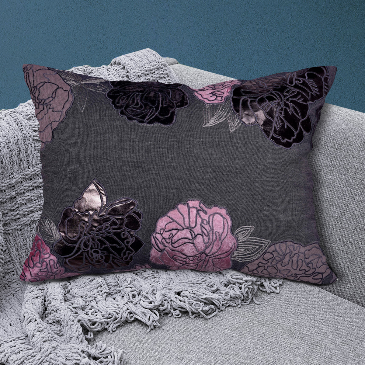 Gray Throw Pillow Covers - Set of 2 and 4, 14 x 20 inches
