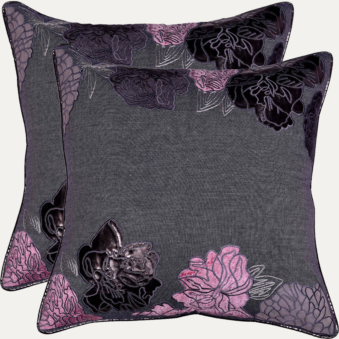 Gray Throw Pillow Covers - Set of 2 and 4, 18 x 18 inches