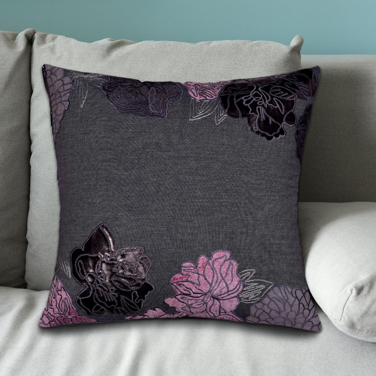 Gray Throw Pillow Covers - Set of 2 and 4, 18 x 18 inches