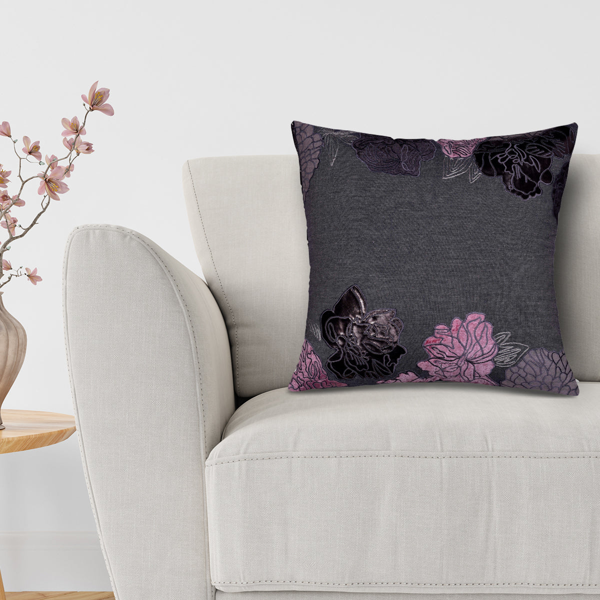 Gray Throw Pillow Covers - Set of 2 and 4, 18 x 18 inches
