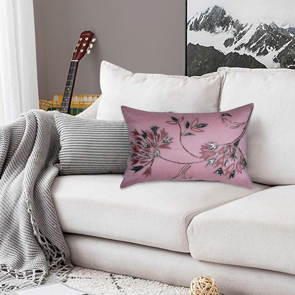 Pink Throw Pillow Covers - Set of 2 and 4, 14 x 20 inches