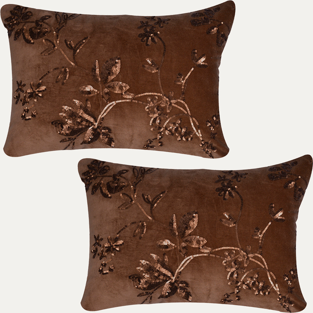 Brown Throw Pillow Covers - Set of 2 and 4, 14 x 20 inches