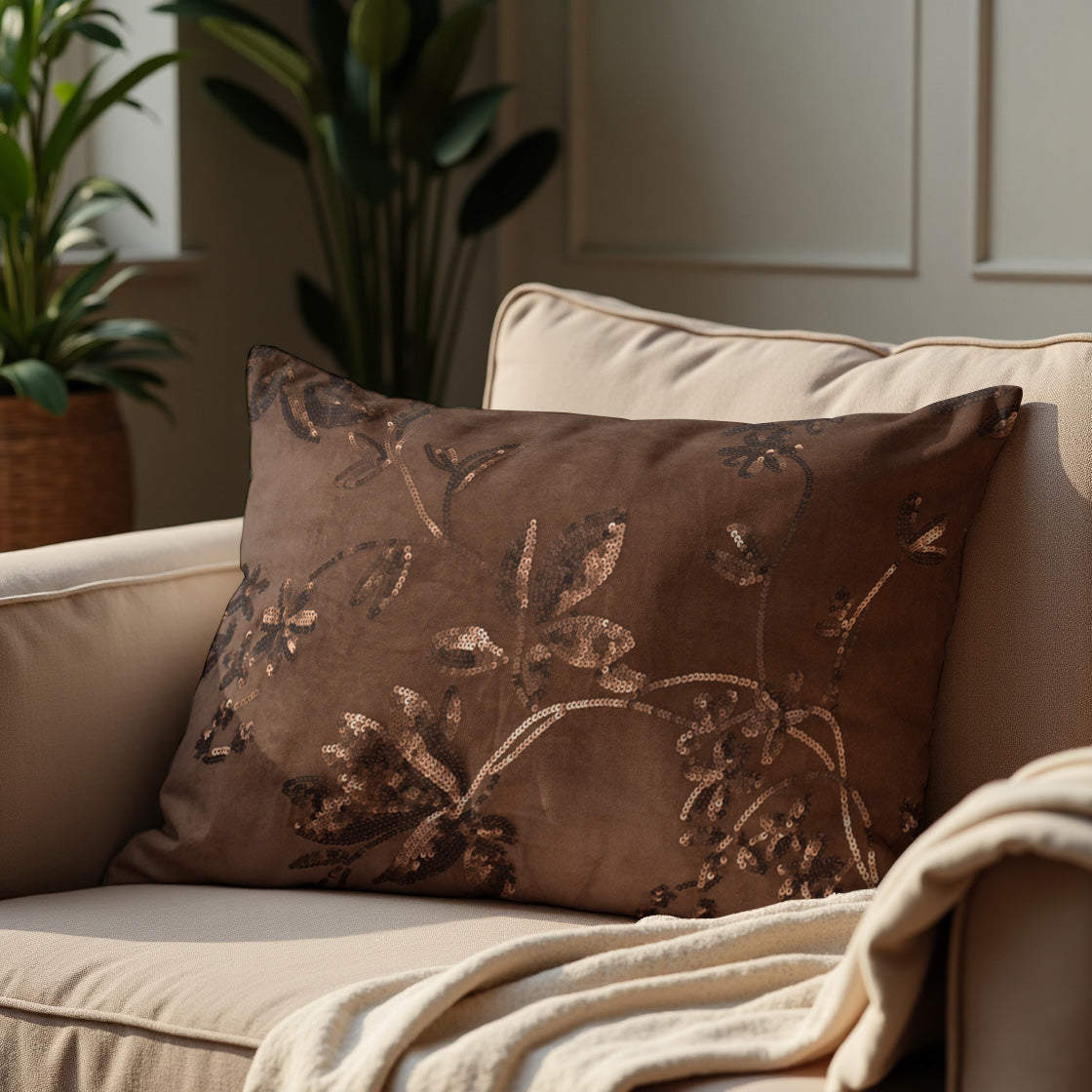 Brown Throw Pillow Covers - Set of 2 and 4, 14 x 20 inches