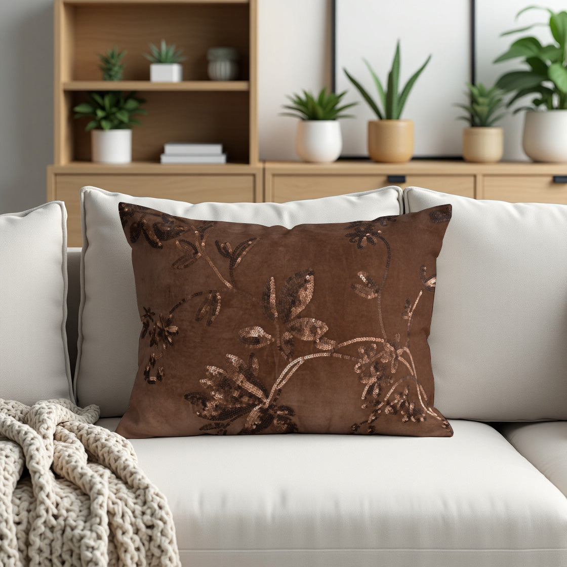 Brown Throw Pillow Covers - Set of 2 and 4, 14 x 20 inches