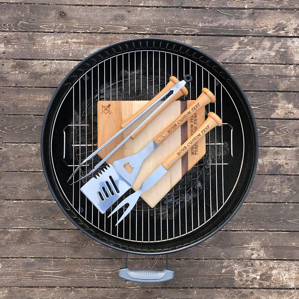 "Heavy Hitter" Grill Set with Customized Handles