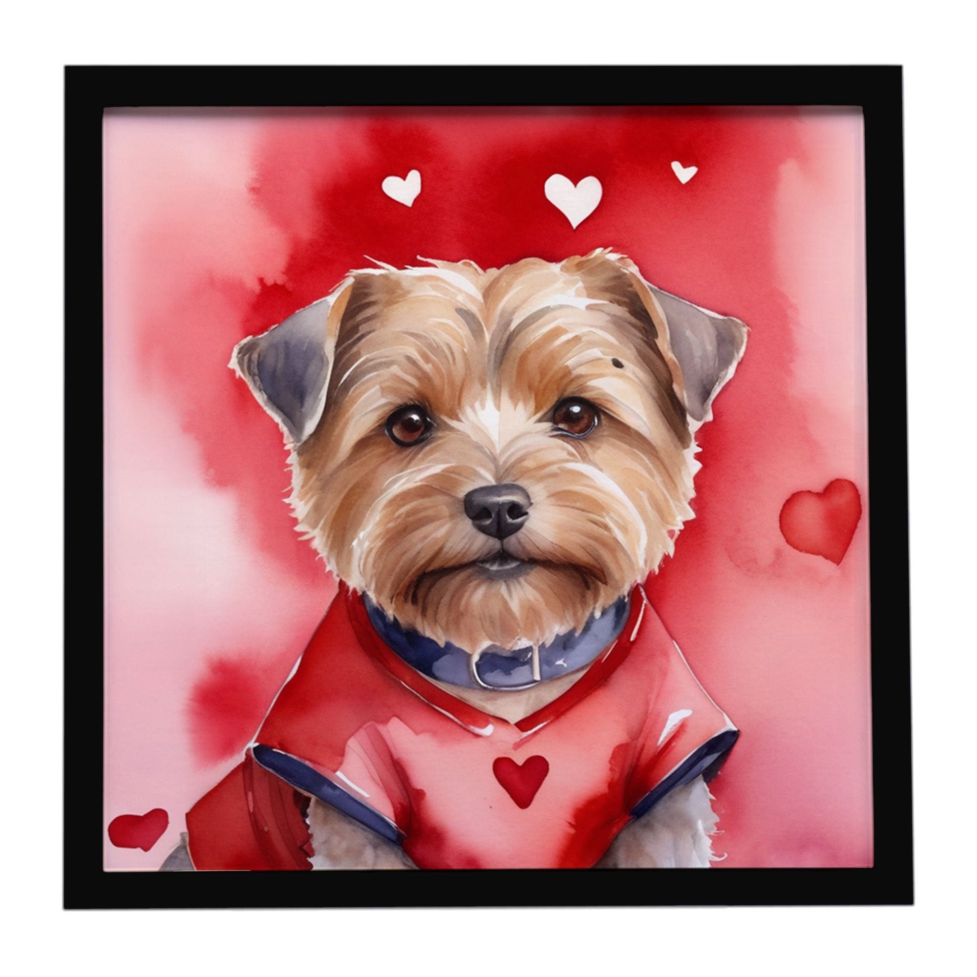 Norfolk Terrier My Valentine Framed Metal Print Bathroom, Kitchen, Office, Home Decor Wall Art Ready to Hang, Square, 8X8