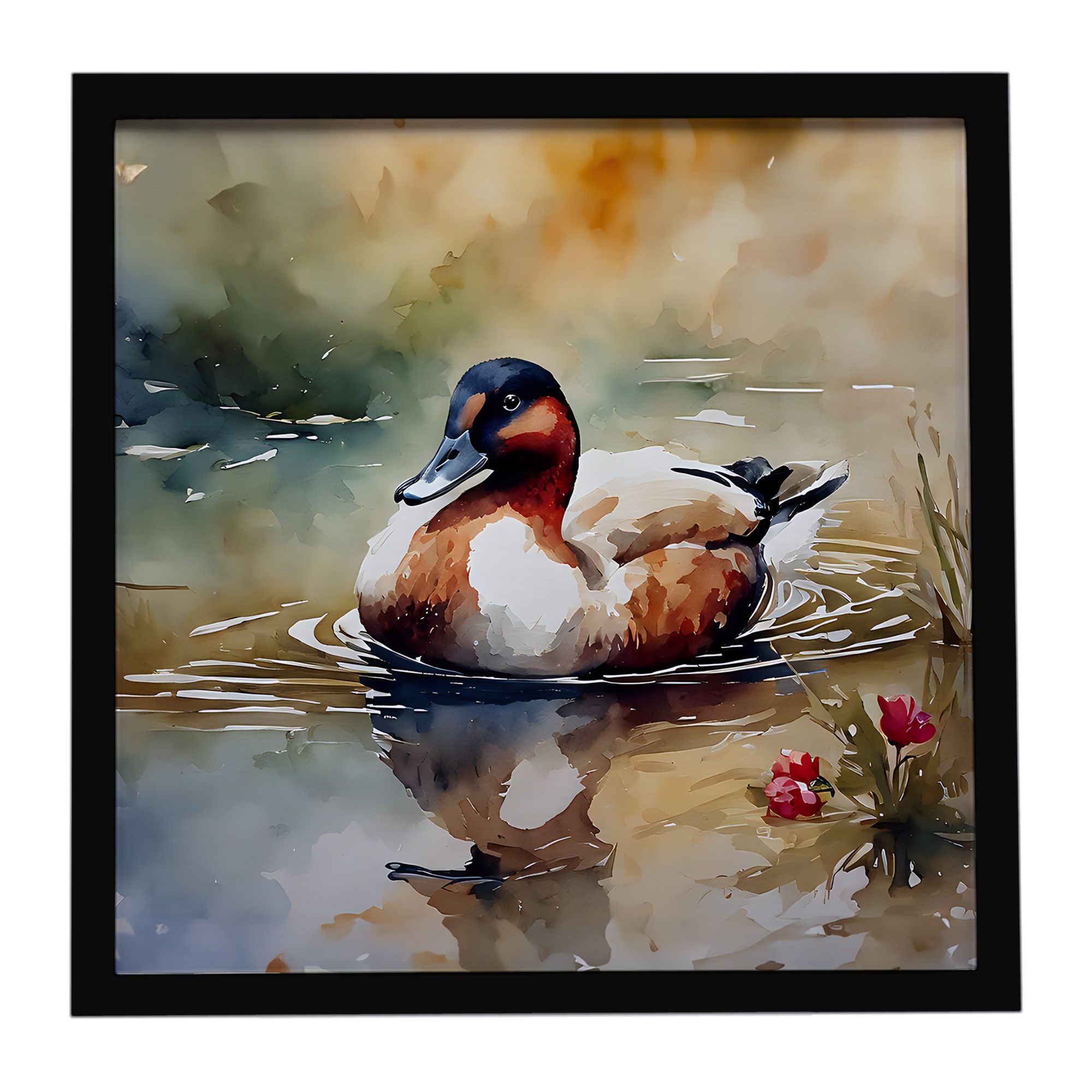 Canvasback Framed Metal Print Bathroom, Kitchen, Office, Home Decor Wall Art Ready to Hang, Square, 8X8