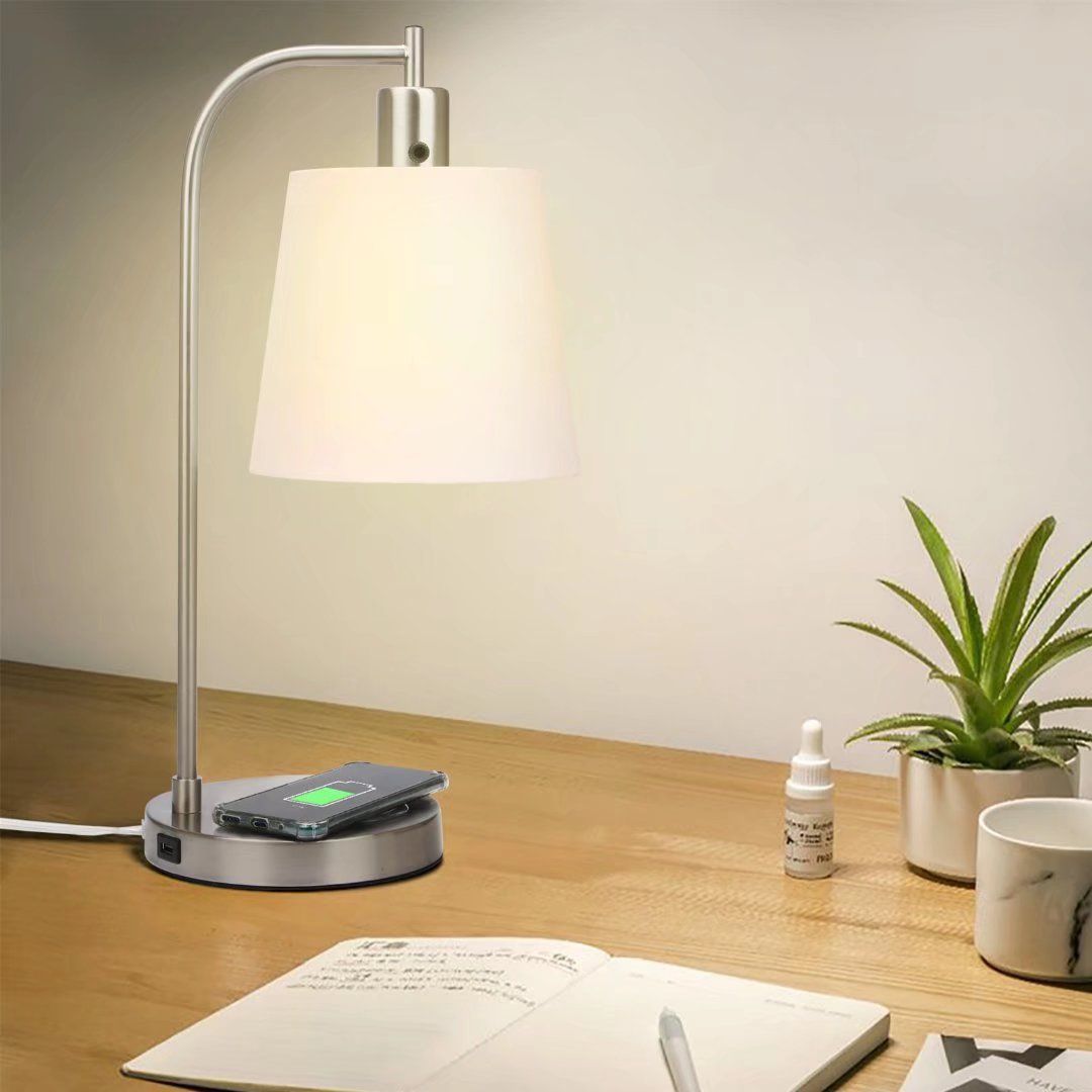 Surise 19.7 Beside Table Lamp with Wireless Charging and USB port