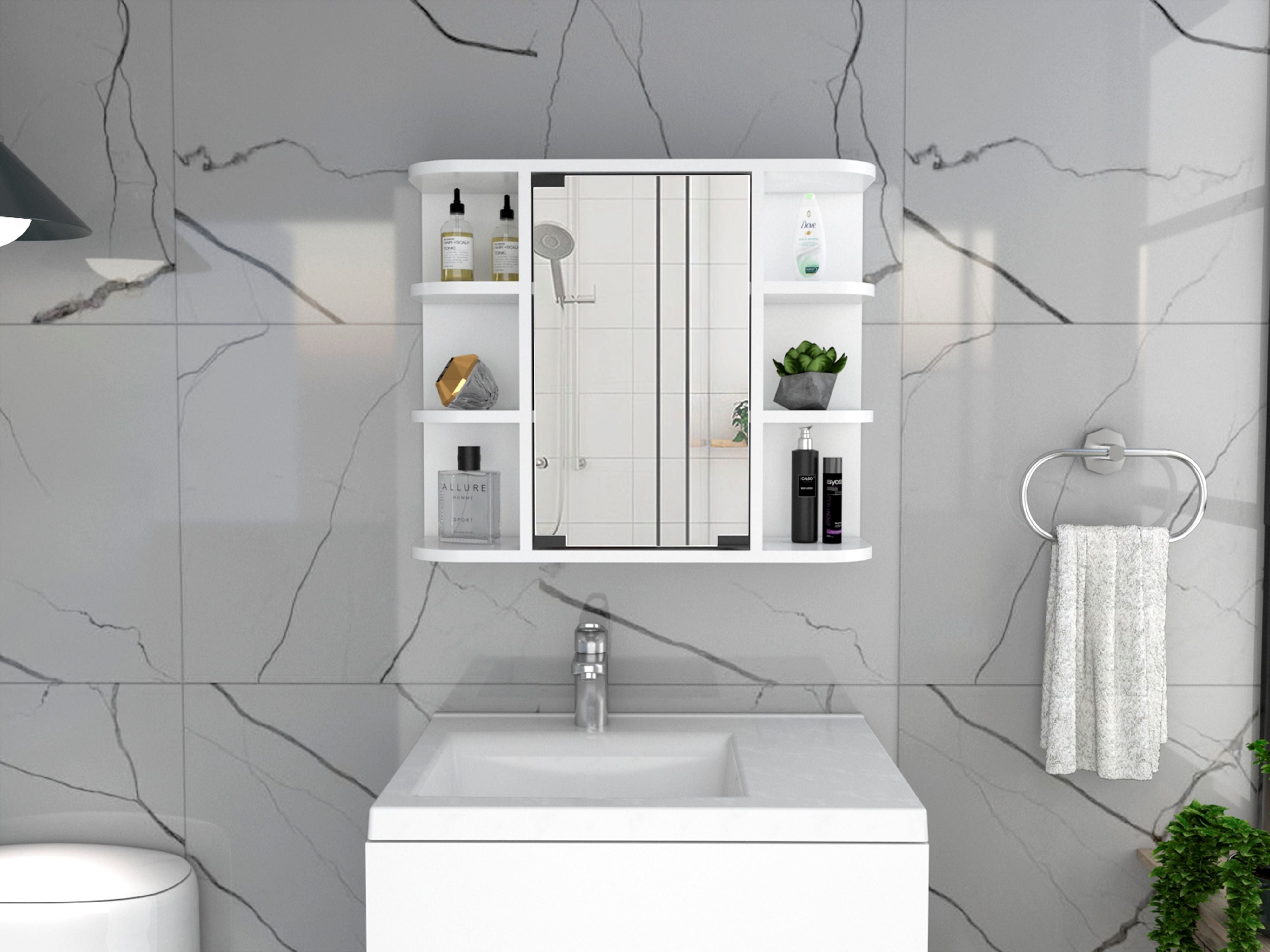 Valdez Medicine Cabinet With Six Shelves Mirror Cabinet(D0102H2R0Dw)