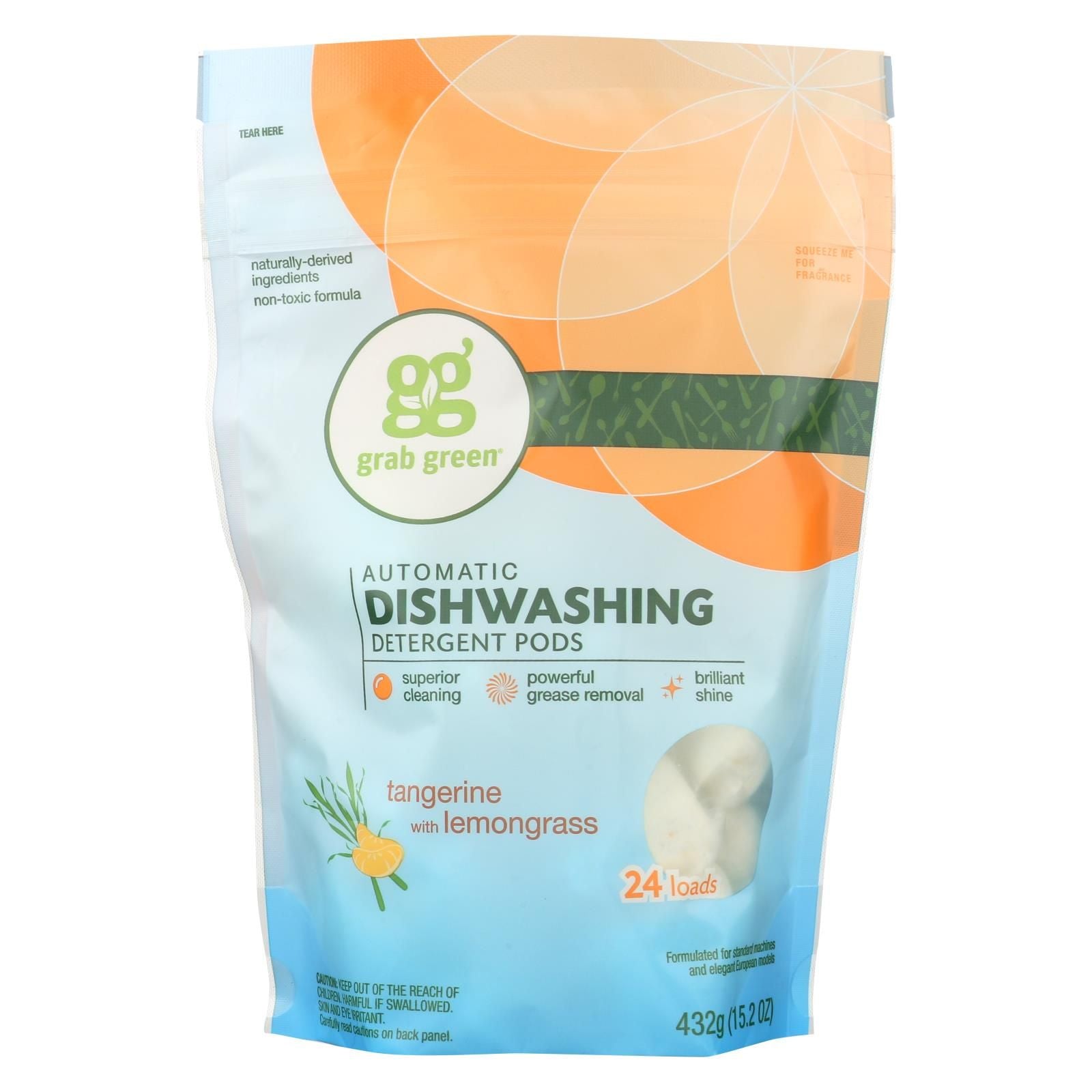 grab green Automatic Dishwasher - Tangerine With Lemongrass - case Of 6 - 24 count(D0102H5K1RJ)