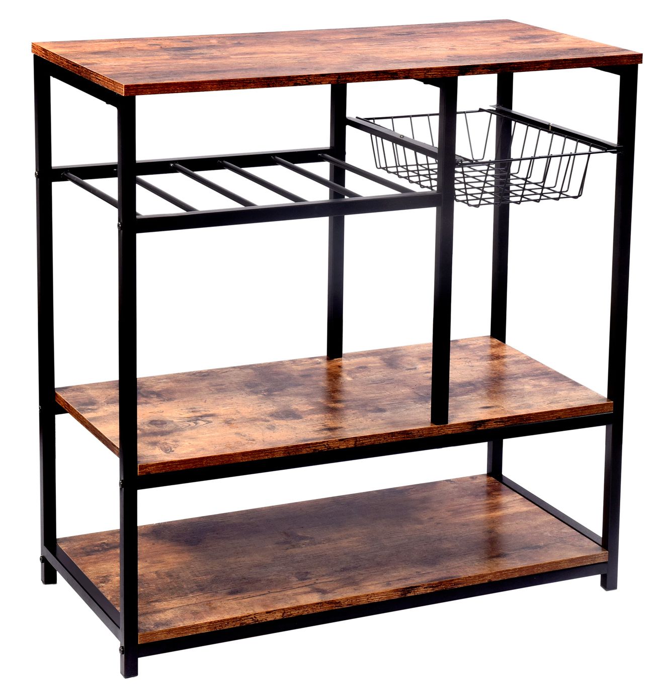 Kitchen Bakers Rack Rolling Storage Shelf Stand Organizer Workstation, 31.515.7532.25 Inches(D0102H5K3LV.)