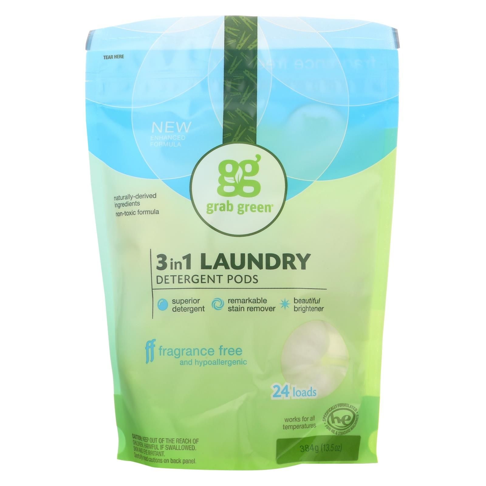 grab green Laundry Detergent - Fragrance Free - case Of 6 - 24 count(D0102H5KB98)