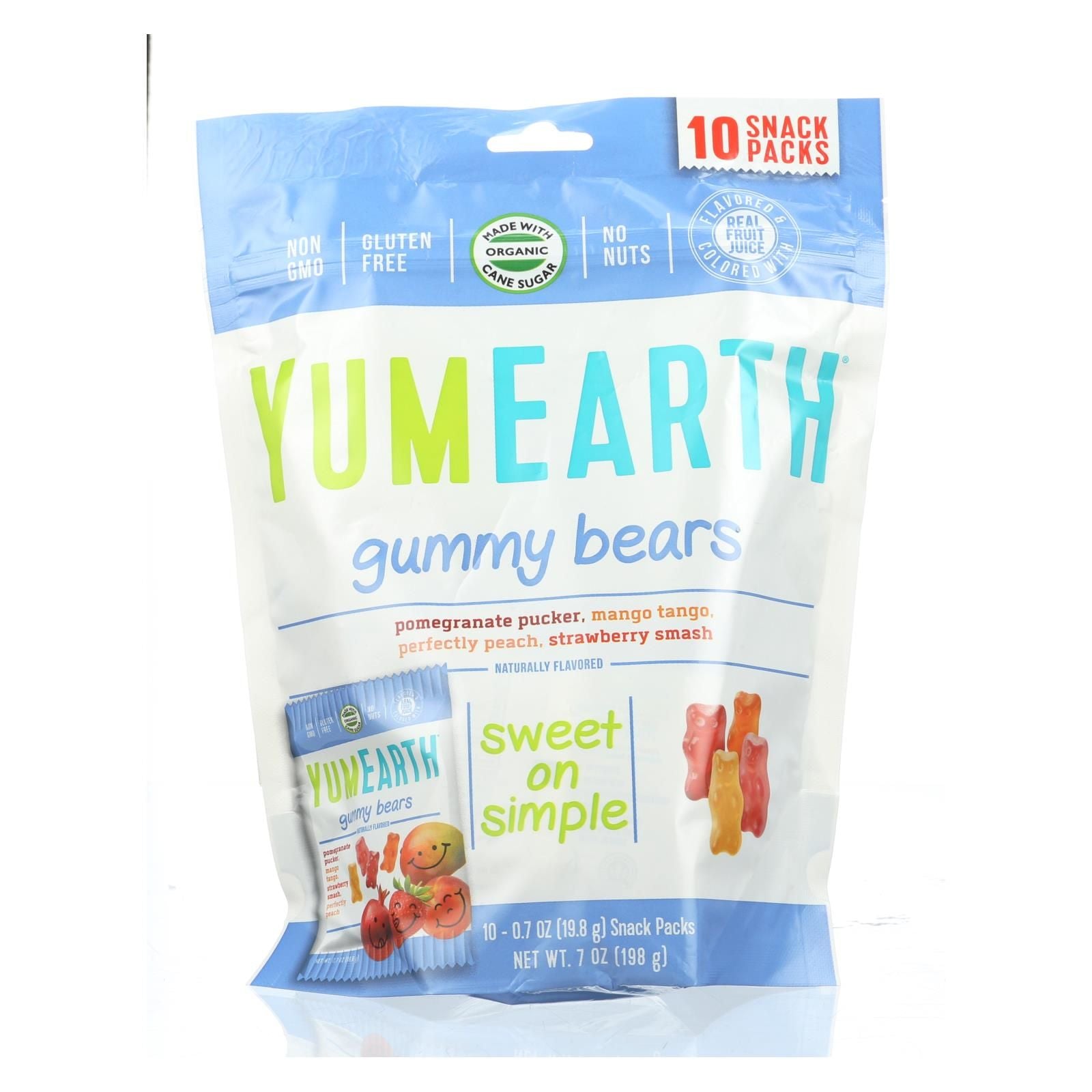 Yummy Earth Organics gummy Bears - Organic - Snack Pack - 7 Oz - 10 count - case Of 12(D0102H5KD8T)