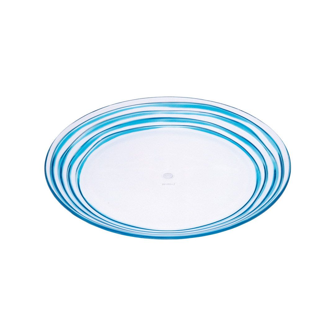 Designer Swirl 9 Acrylic Blue Dessert Plates Set of 4, crystal clear Unbreakable Acrylic Dessert Plates for All Occasions BPA Fr