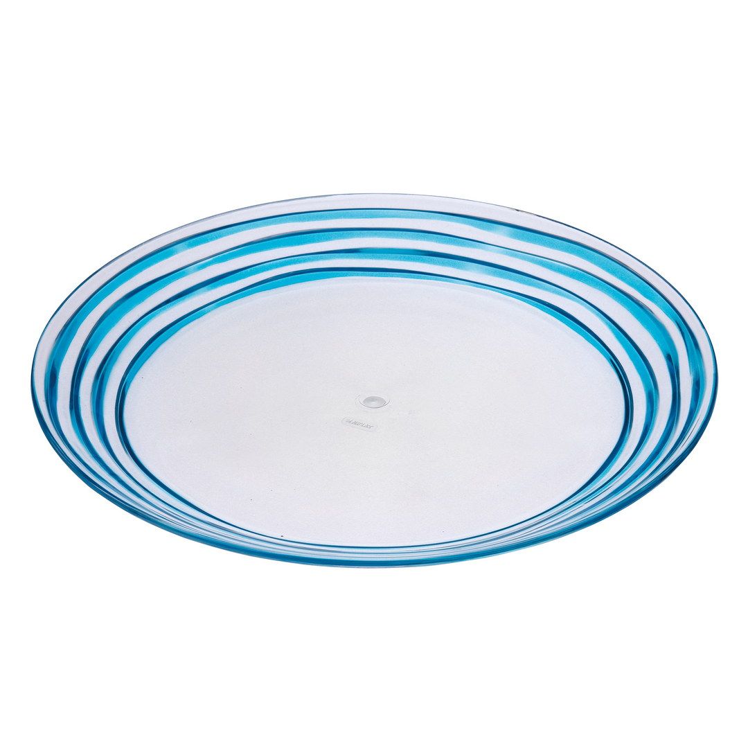 Designer Swirl 12 Acrylic Blue Dinner Plates Set of 4, crystal clear Unbreakable Acrylic Dinner Plates for All Occasions BPA Fre