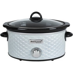 Brentwood Appliances 4.5-quart Scallop Pattern Slow Cooker (white)(D0102H5LM5G.)