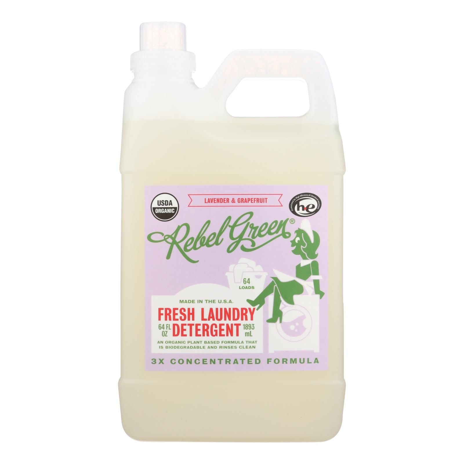 Rebel green Laundry Detergent - Lavender And grapefruit - case Of 4 - 64 Fl Oz(D0102H5NR36)